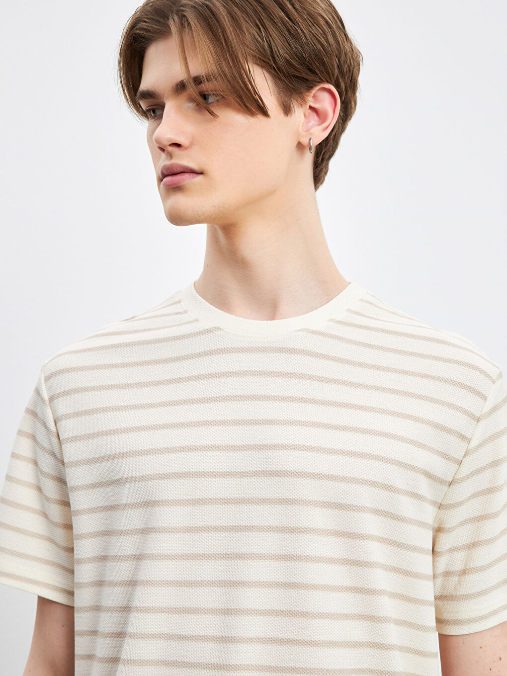 Crew Neck Striped Jersey Men's T-Shirt -S5DG91Z8-LEW