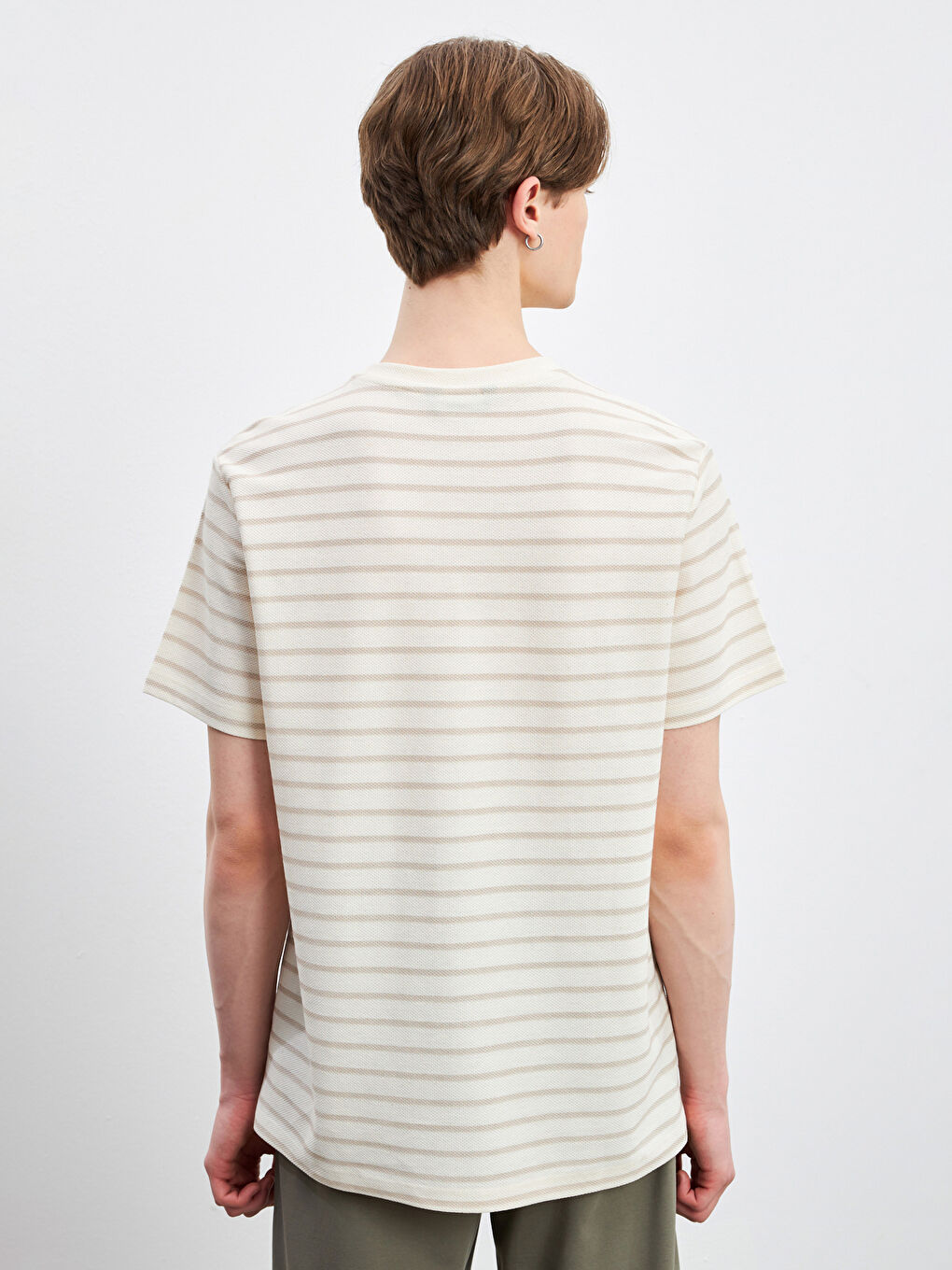 Crew Neck Striped Jersey Men's T-Shirt -S5DG91Z8-LEW