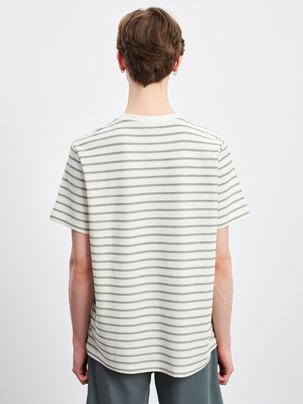 Crew Neck Striped Jersey Men's T-Shirt -S5DG91Z8-LFT