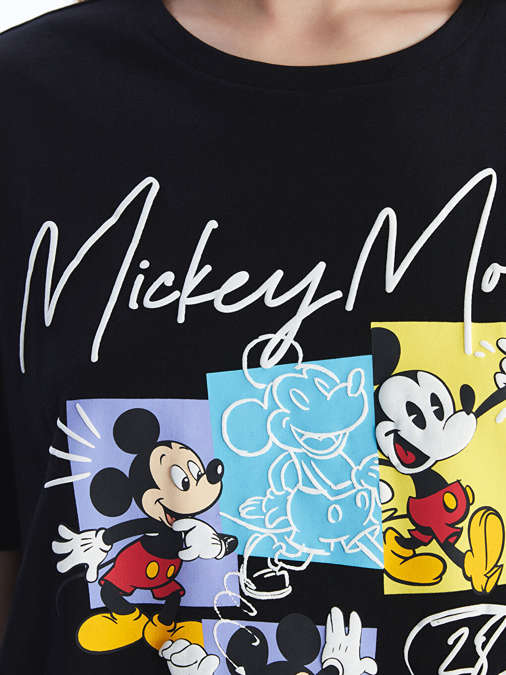 Crew Neck Mickey Mouse Printed Women's T-Shirt -S5DH30Z8-CVL
