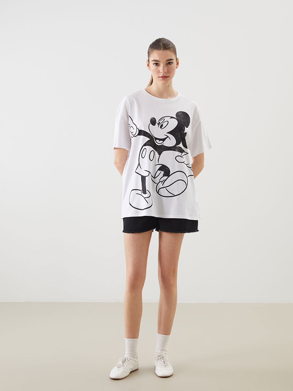 Ženska majica sa otiskom Mickey Mouse i okruglim izrezom -S5DH31Z8-Q6K