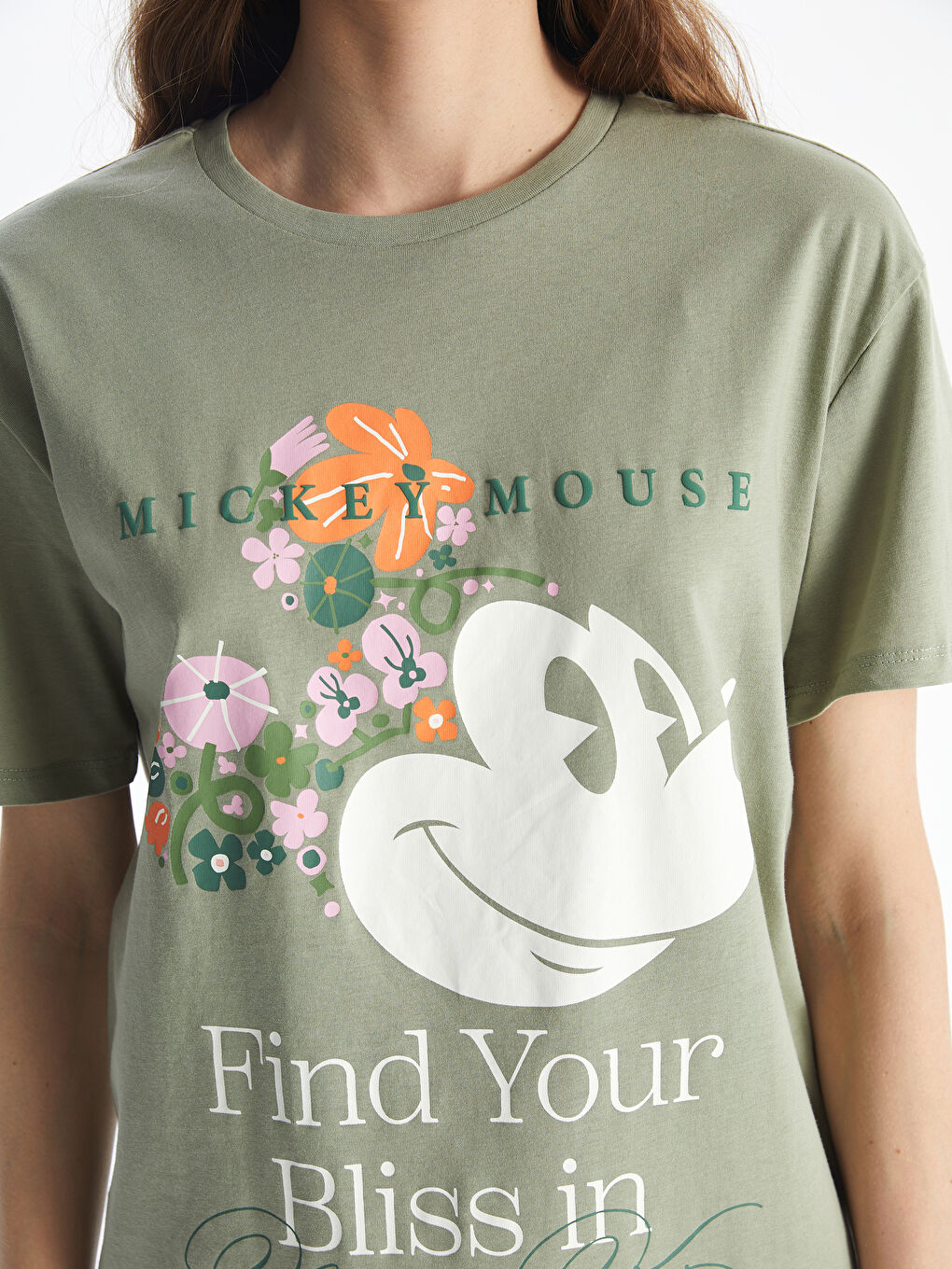 Ženska majica sa otiskom Mickey Mouse i okruglim izrezom -S5DH32Z8-GGY