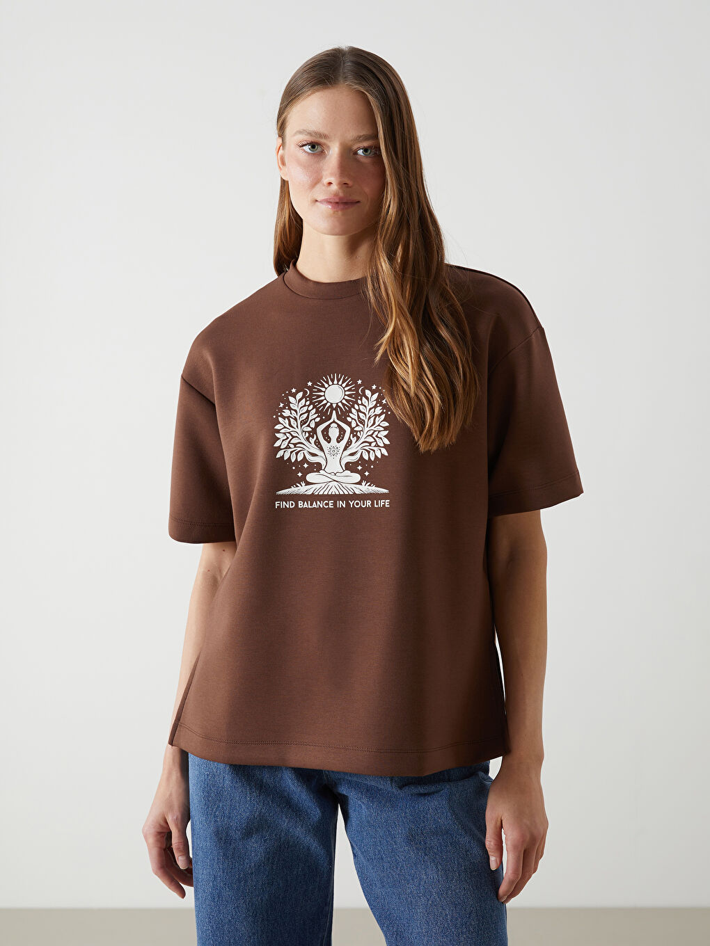 Crew Neck Printed Oversize Women's T-Shirt -S5DH54Z8-L0C