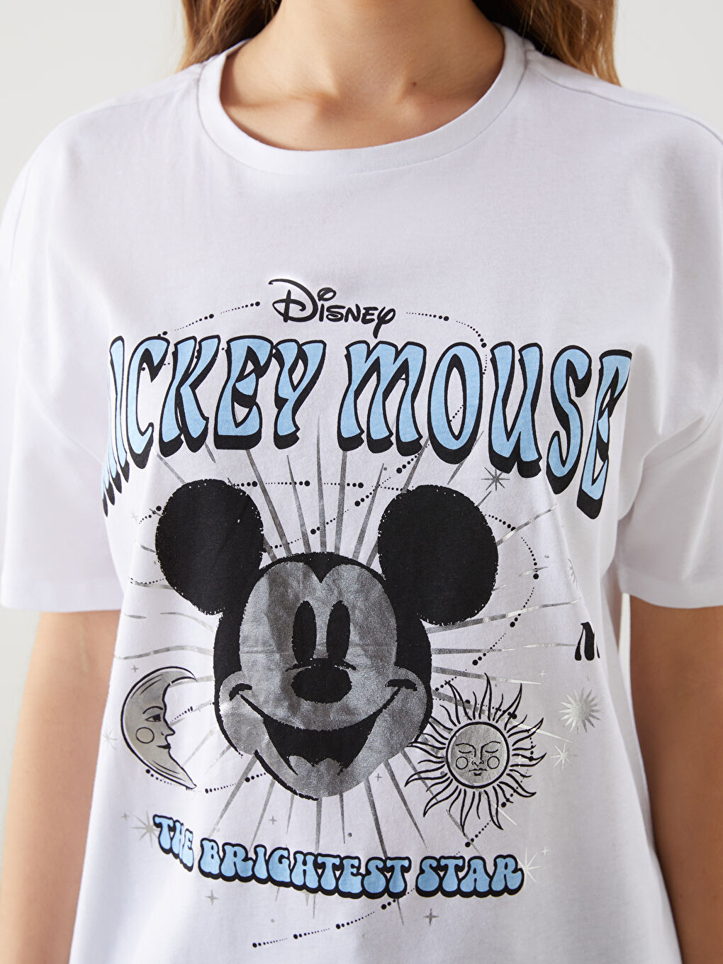 Ženska majica sa otiskom Mickey Mouse i okruglim izrezom -S5DH66Z8-Q6K