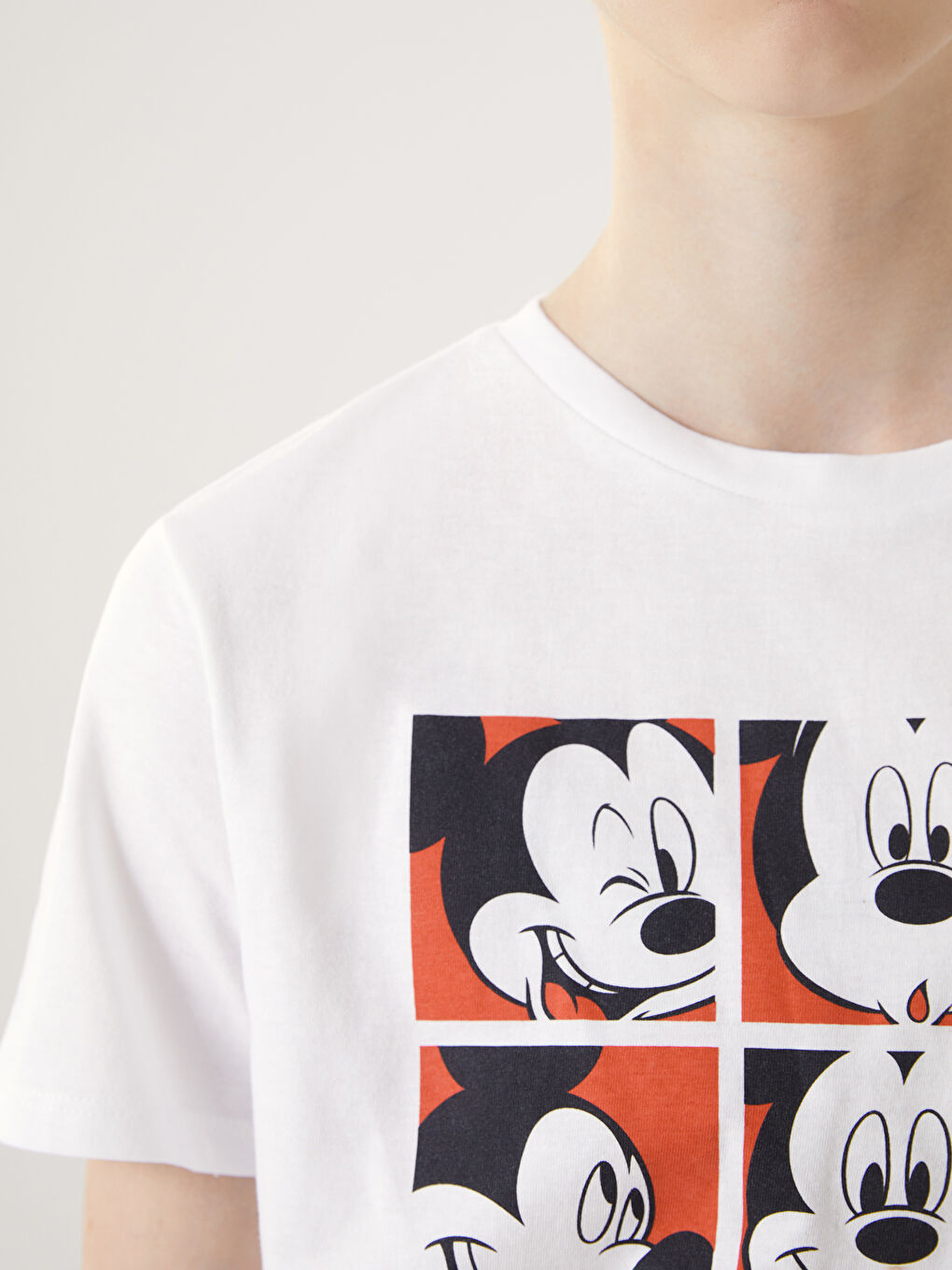 Crew Neck Mickey Mouse Printed Women's T-Shirt -S5DH67Z8-Q6K