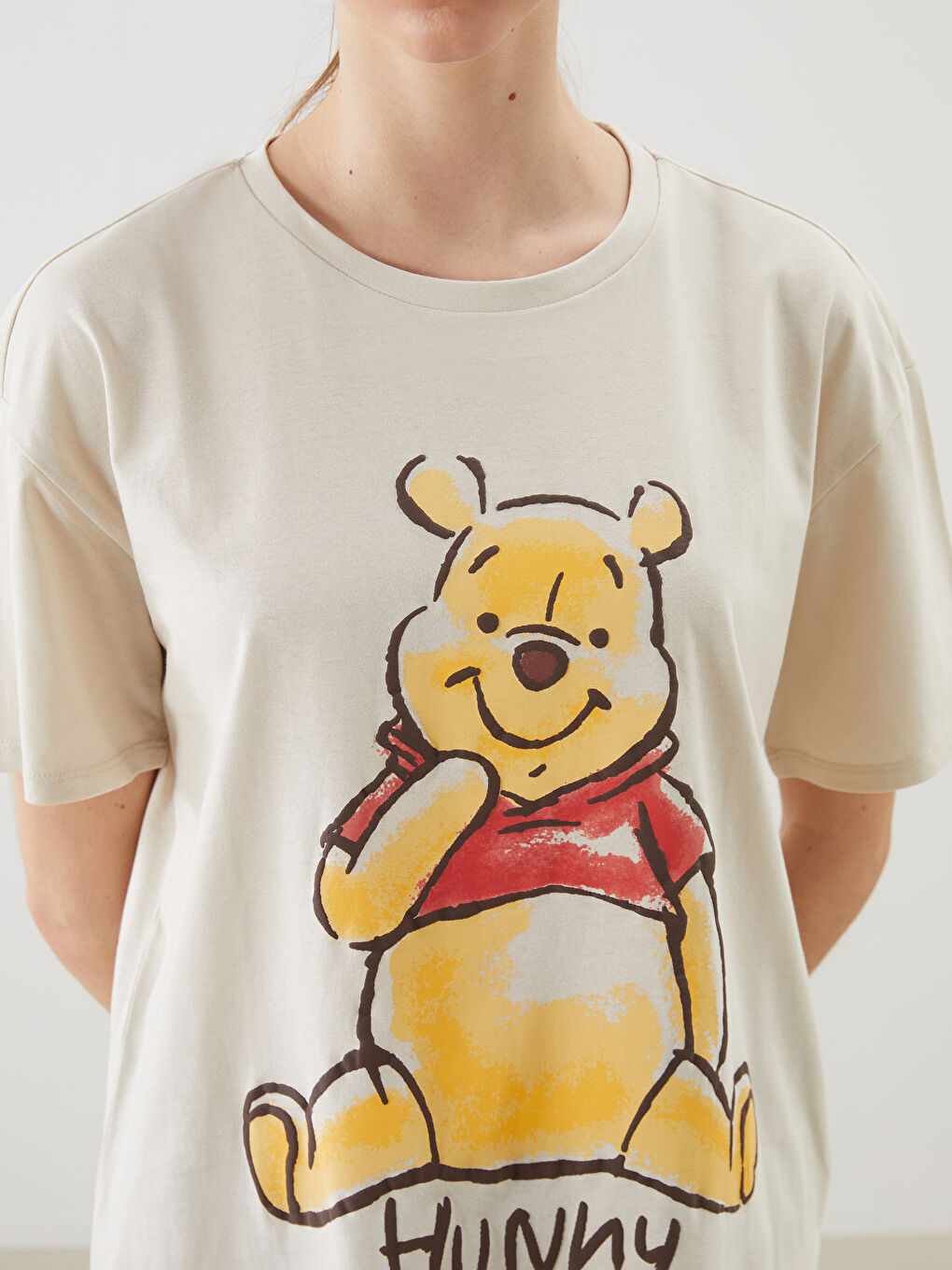 Crew Neck Winnie the Pooh Printed Women's T-Shirt -S5DH73Z8-FF7
