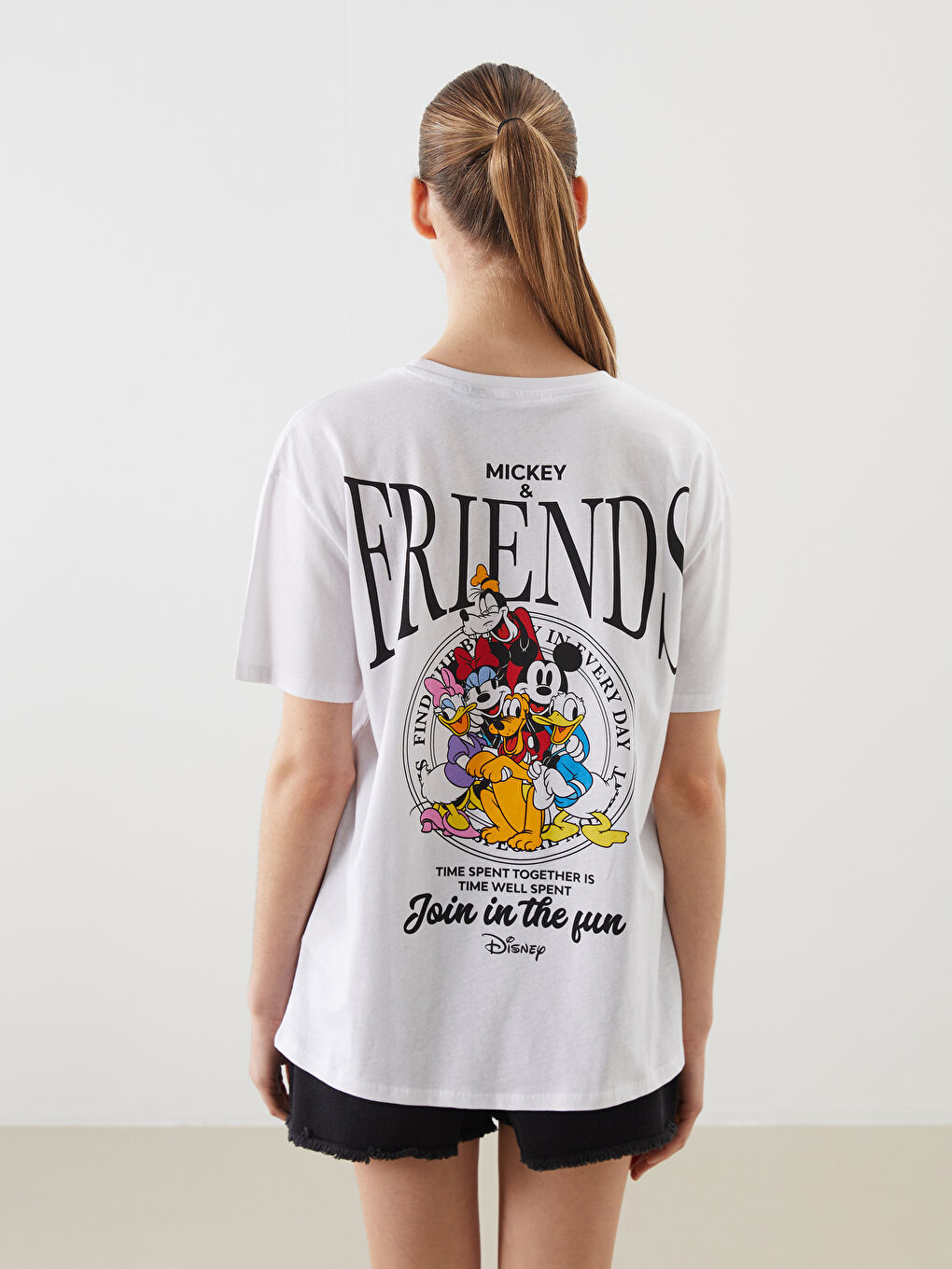 Crew Neck Mickey Mouse Printed Women's T-Shirt -S5DH81Z8-Q6K