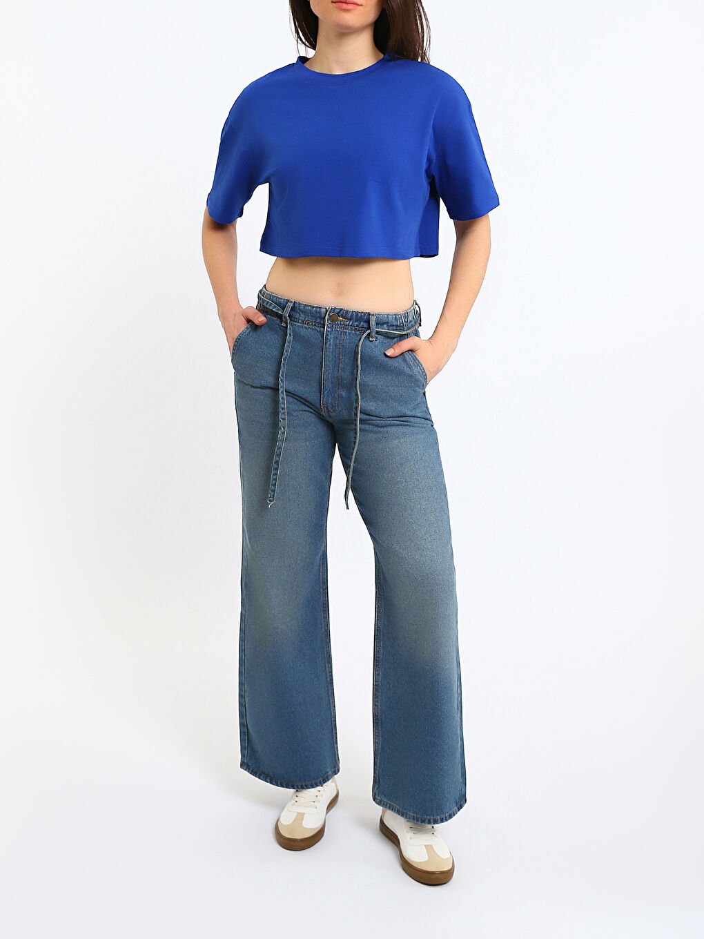 Crew Neck Women's Crop Top-1