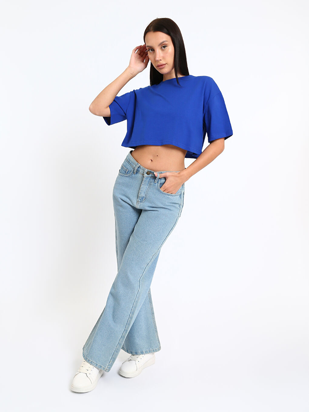 Crew Neck Women's Crop Top-1