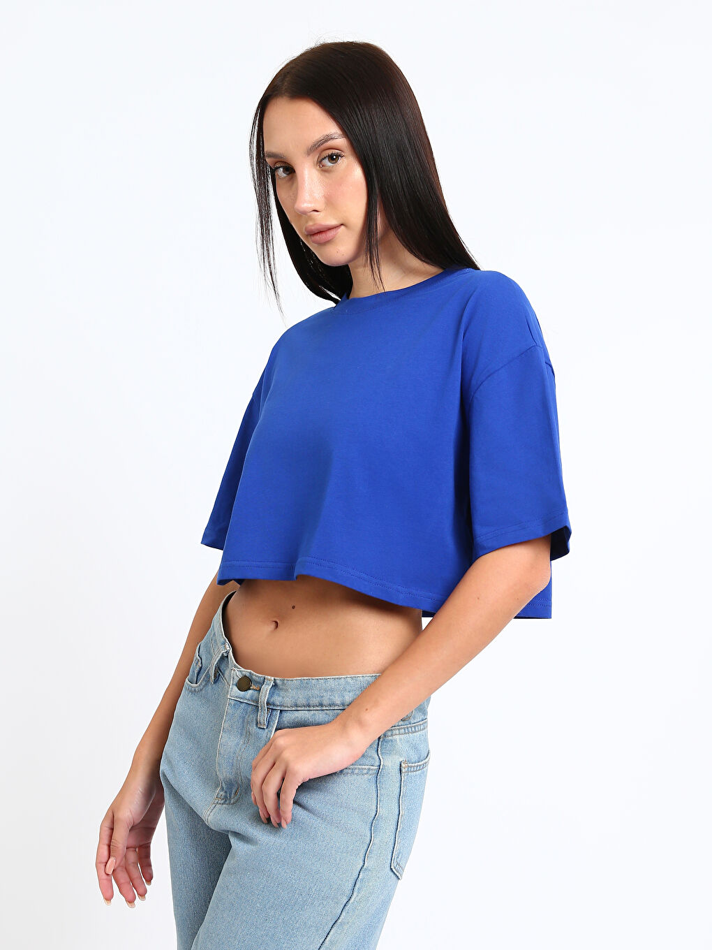 Crew Neck Women's Crop Top-4