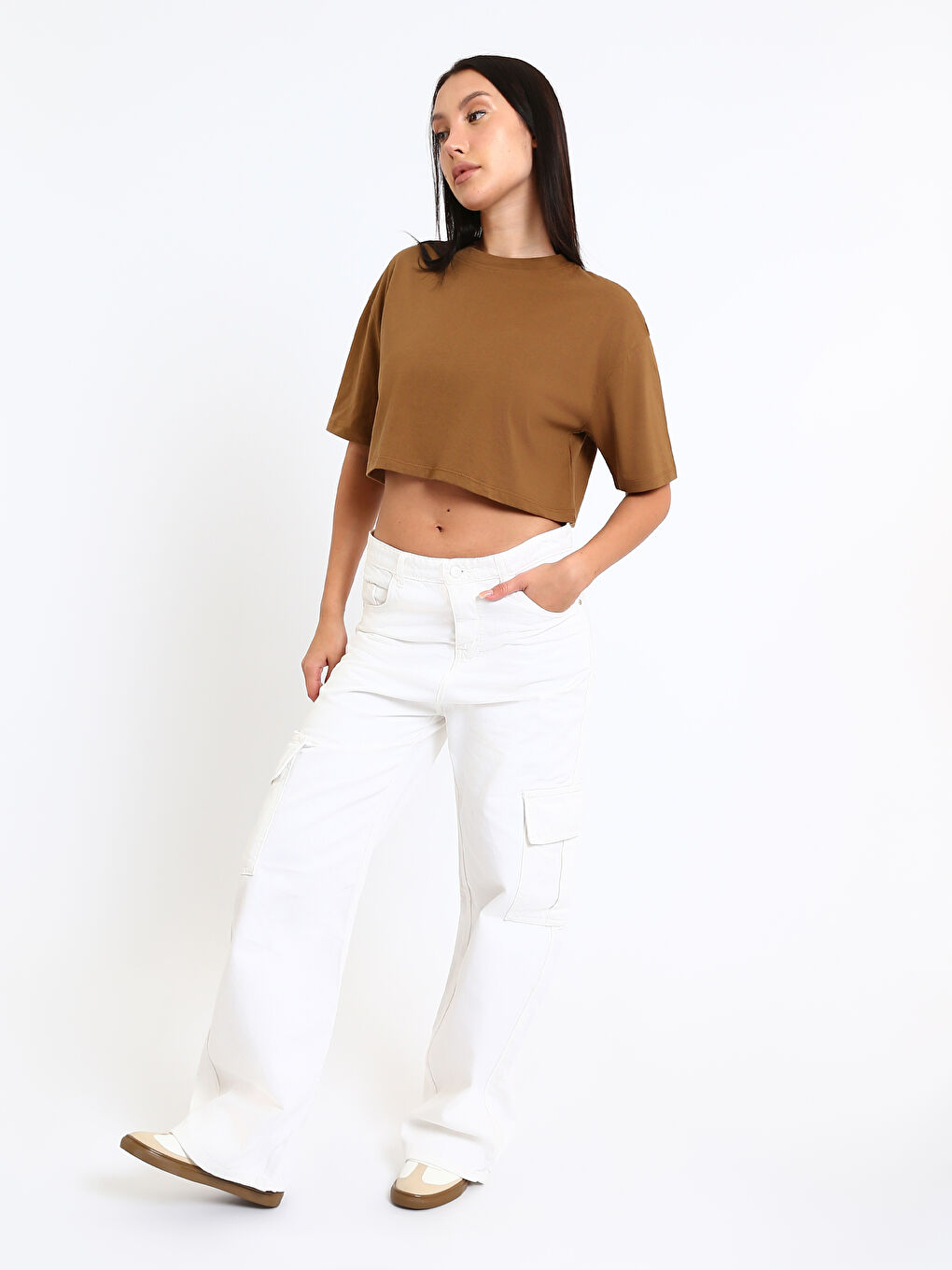 Crew Neck Women's Crop Top-1