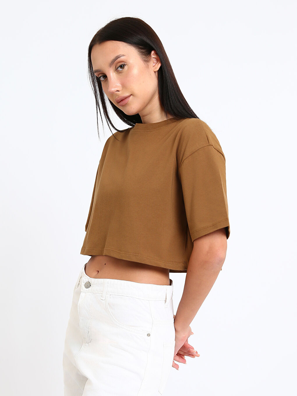 Crew Neck Women's Crop Top-3