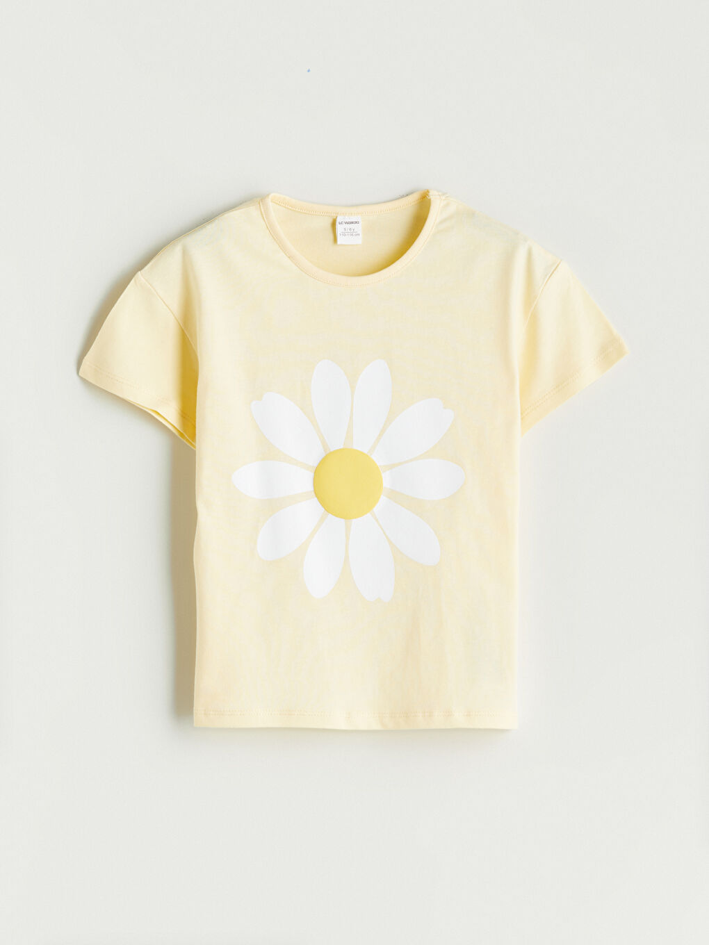 Crew Neck Floral Jersey Girls' T-Shirt -S5DI07Z1-FQ0
