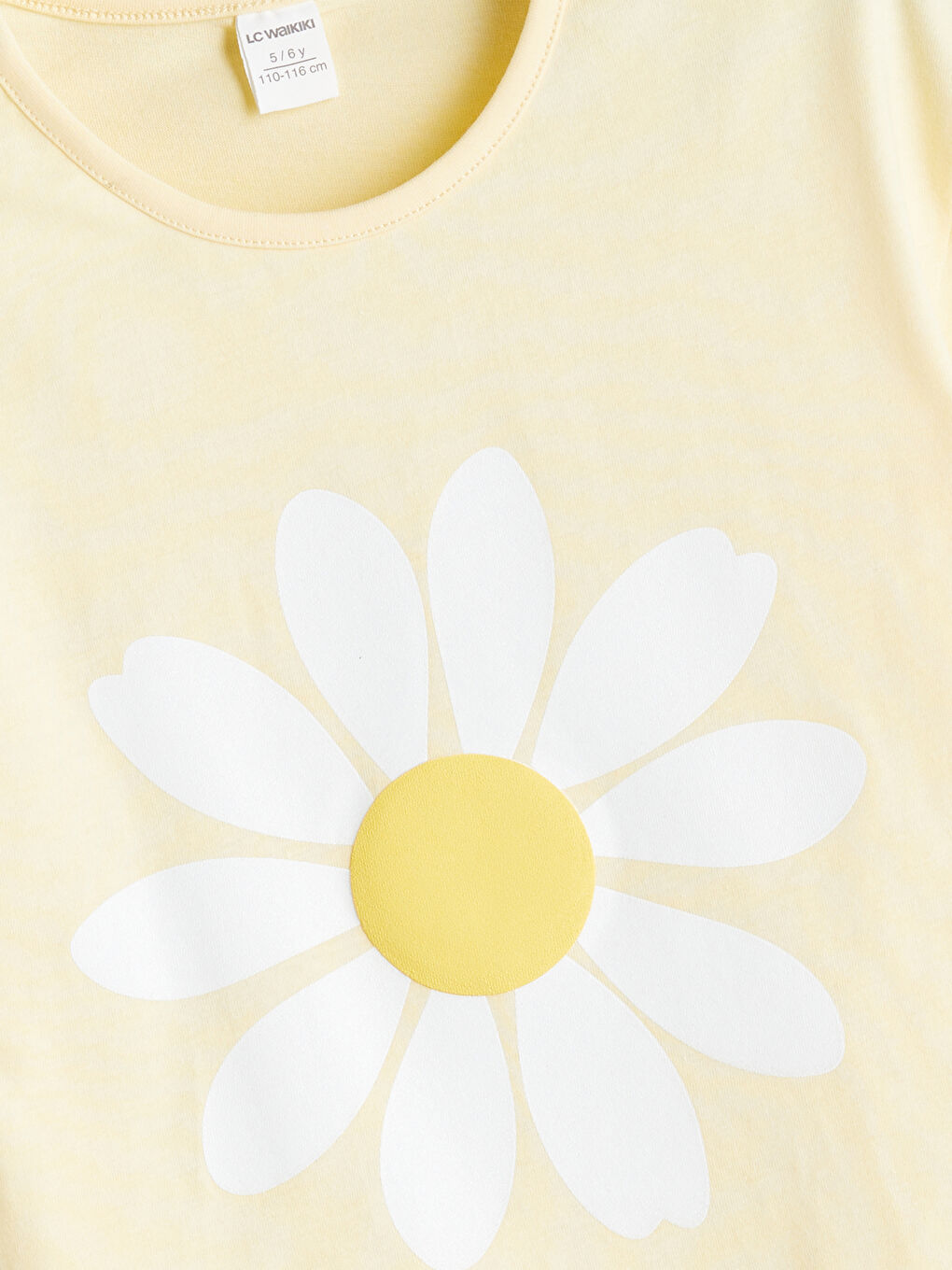 Crew Neck Floral Jersey Girls' T-Shirt -S5DI07Z1-FQ0