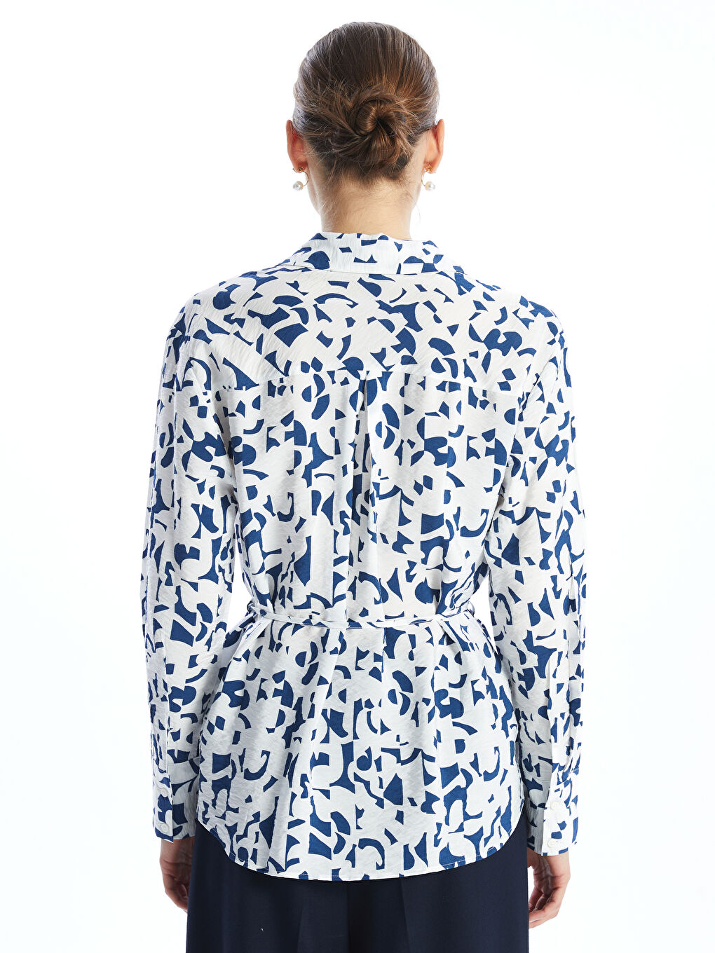 Loose Fit Patterned Women's Shirt -S5DI68Z8-VE4