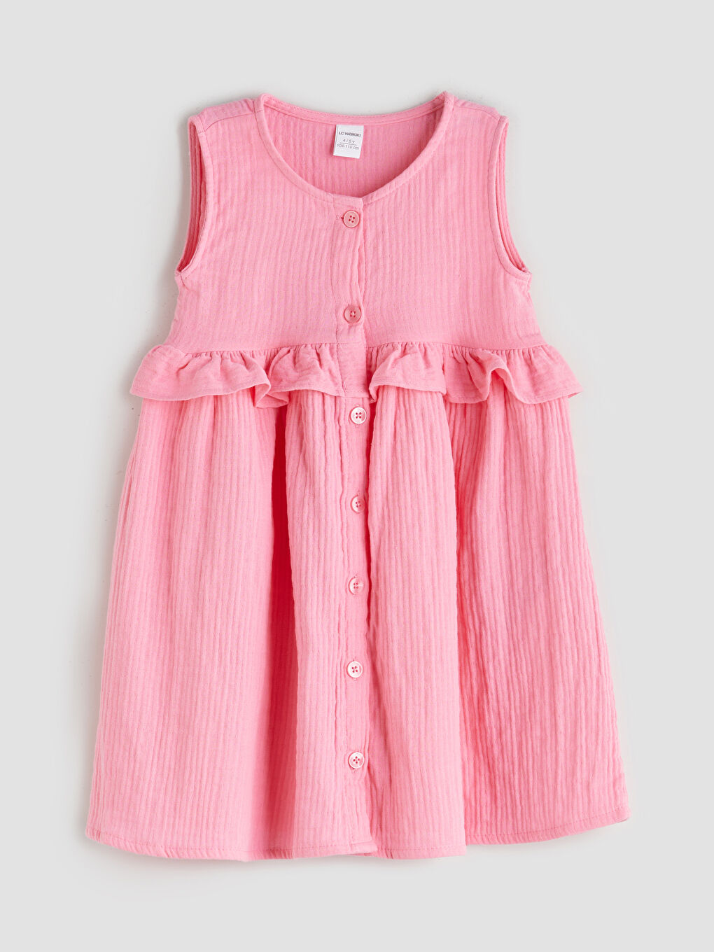 LCW Kids Front Buttoned Muslin Girls' Dress -S5DI82Z1-FNL