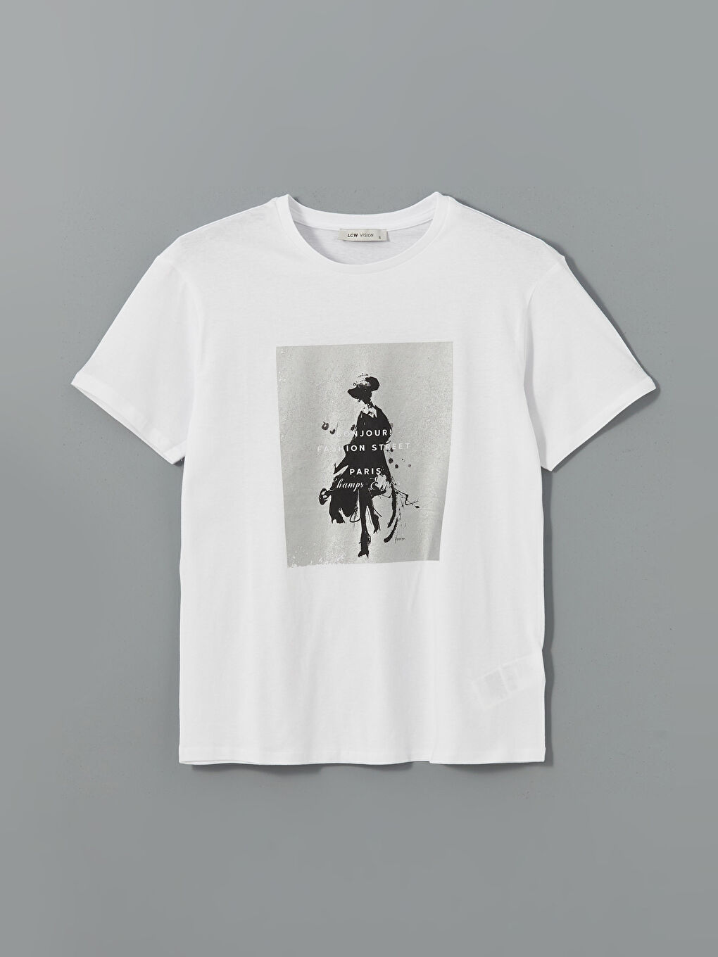 Crew Neck Paris Print Women’S T-Shirt -S5DI99Z8-Q6K