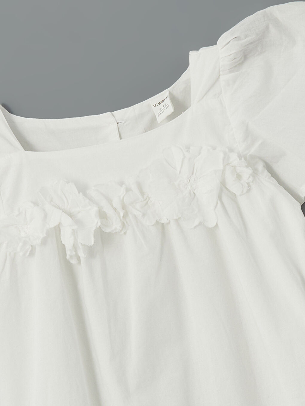 Square Collar Girls' Poplin Dress -S5DJ12Z1-R9J