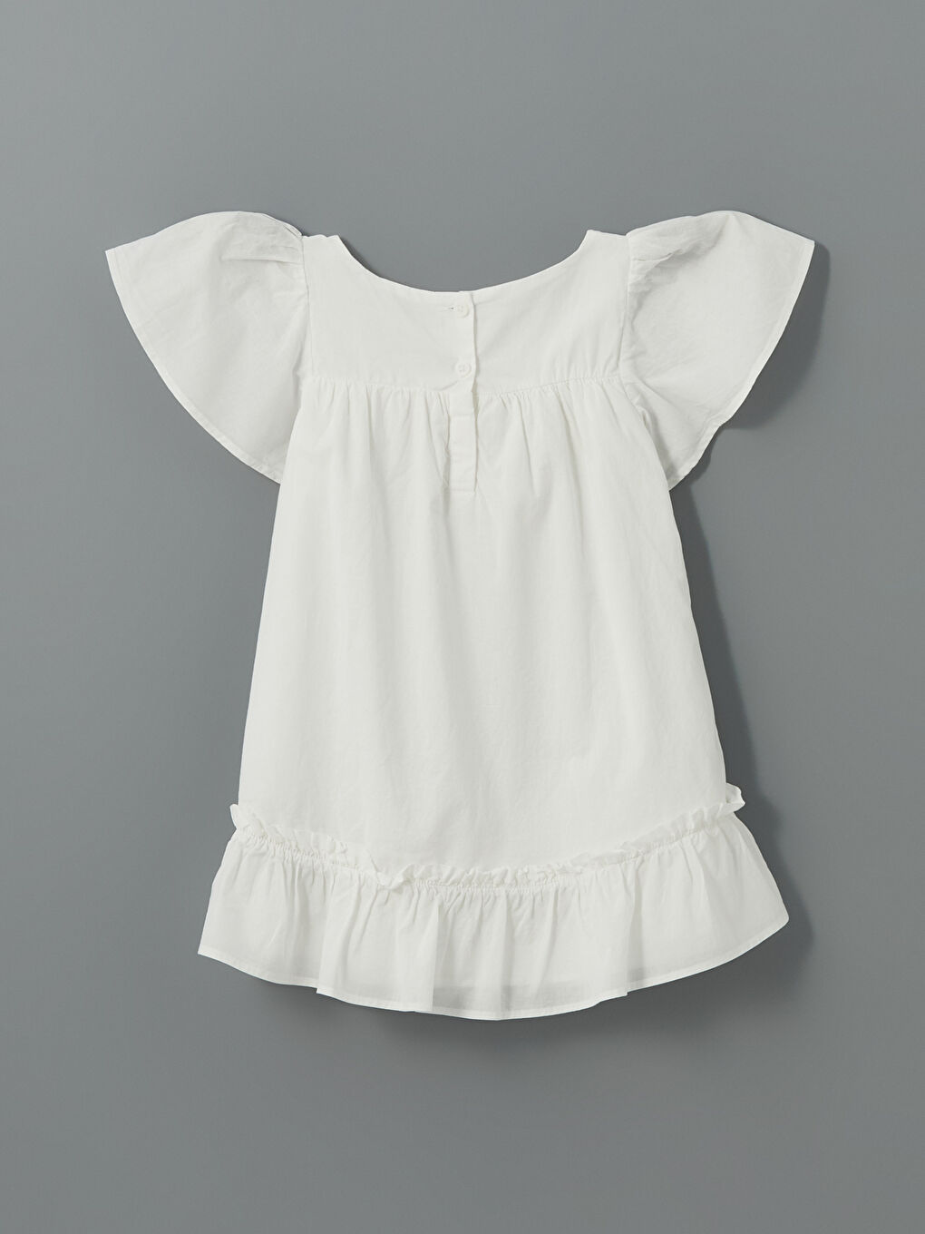 Square Collar Girls' Poplin Dress -S5DJ12Z1-R9J