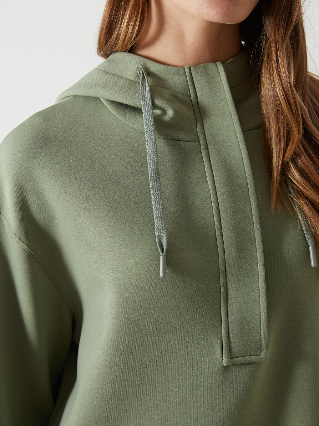 Plain Long Sleeve Women's Hoodie -S5DJ13Z8-GUY