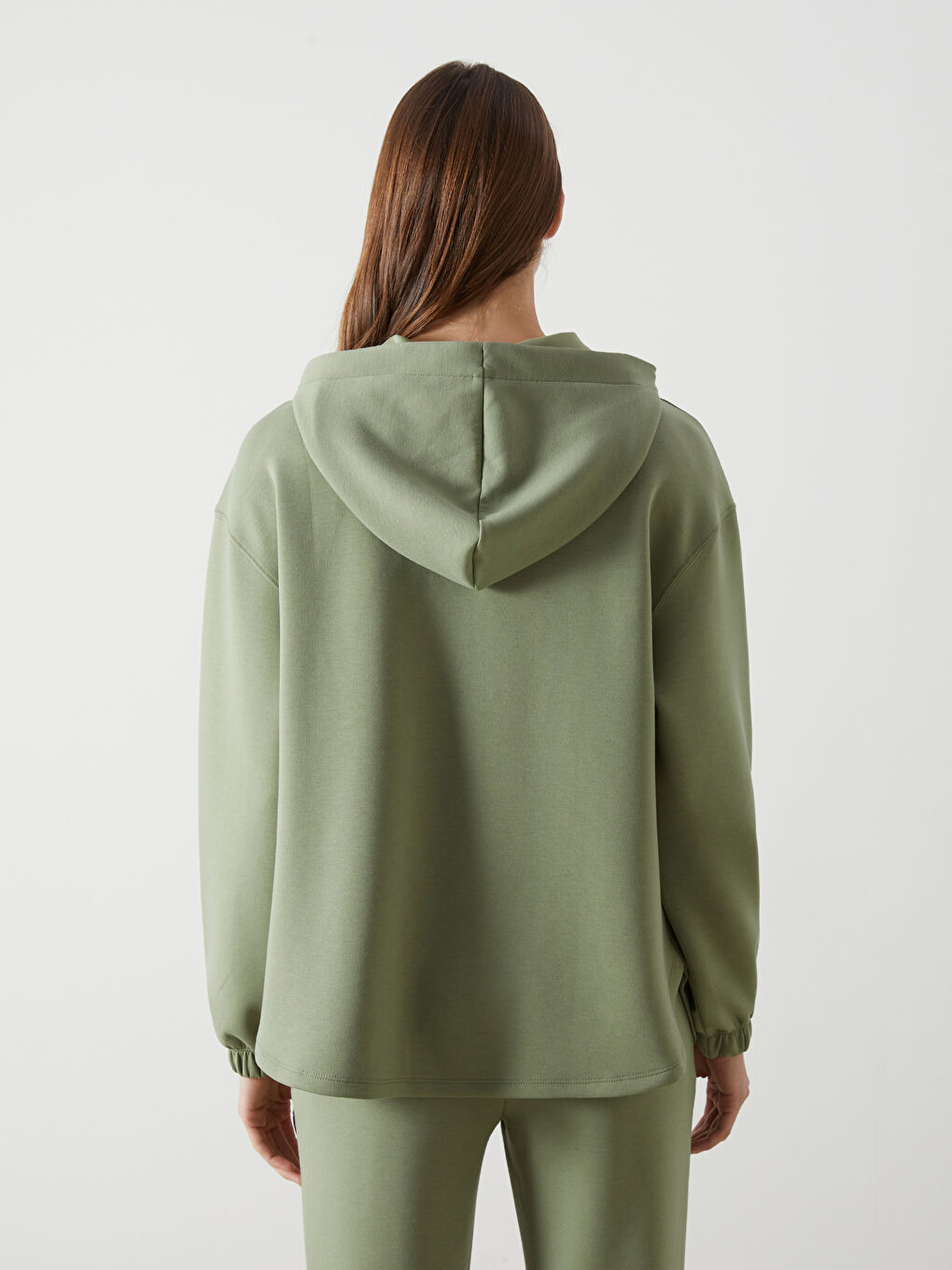 Plain Long Sleeve Women's Hoodie -S5DJ13Z8-GUY