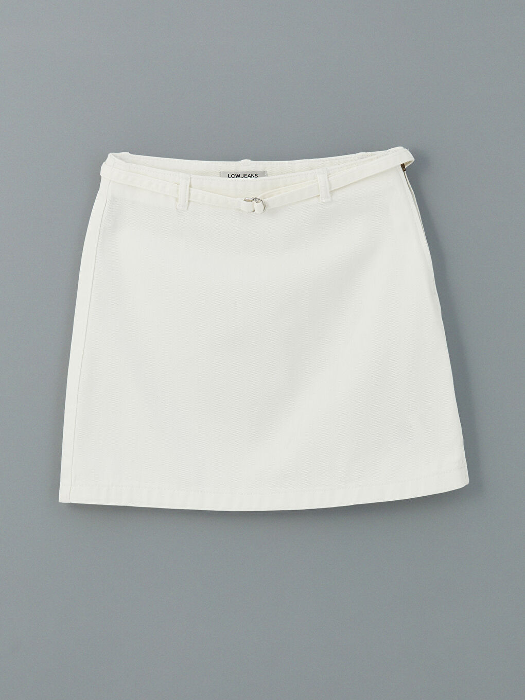 Belted Mini Denim Skirt -S5DJ14Z8-844