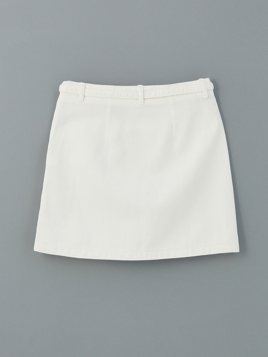 Belted Mini Denim Skirt -S5DJ14Z8-844