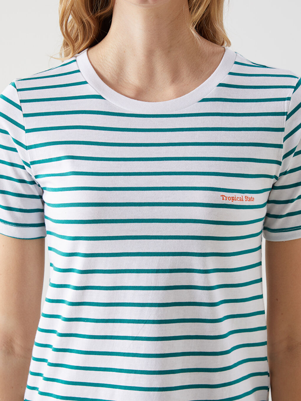 Crew Neck Striped Women T-Shirt -S5DJ26Z8-LFM