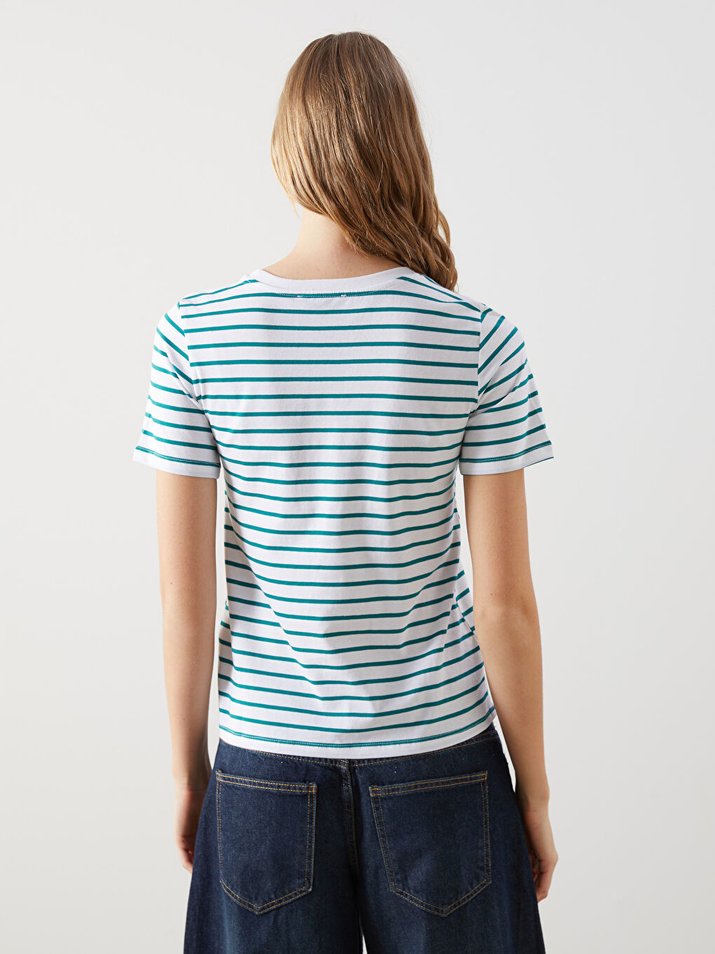 Crew Neck Striped Women T-Shirt -S5DJ26Z8-LFM