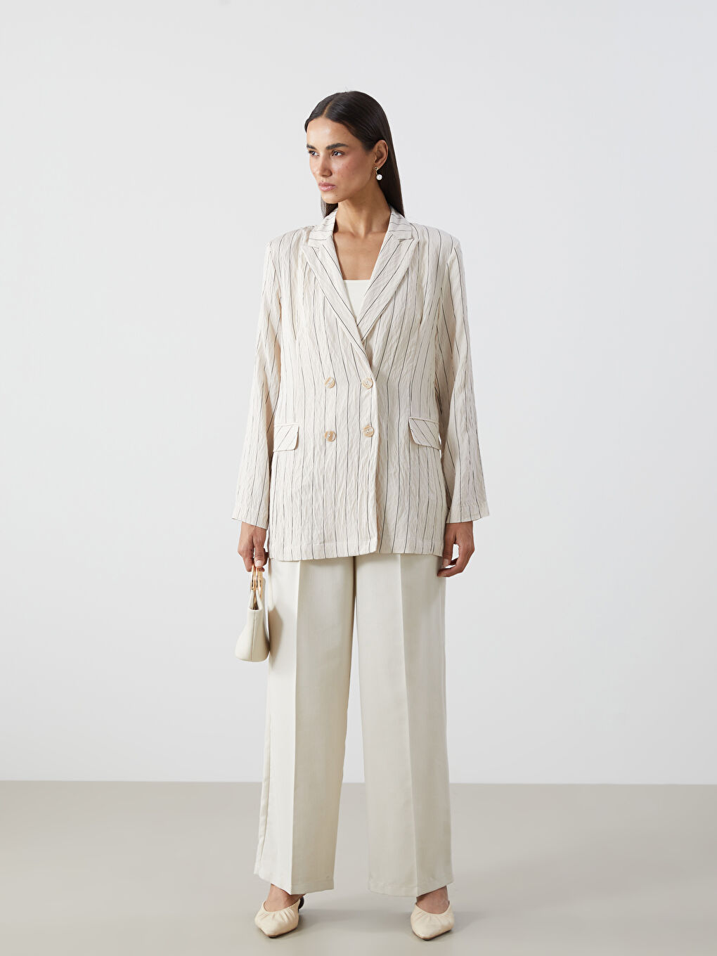 Striped Women's Blazer Jacket -S5DJ38Z8-ELZ