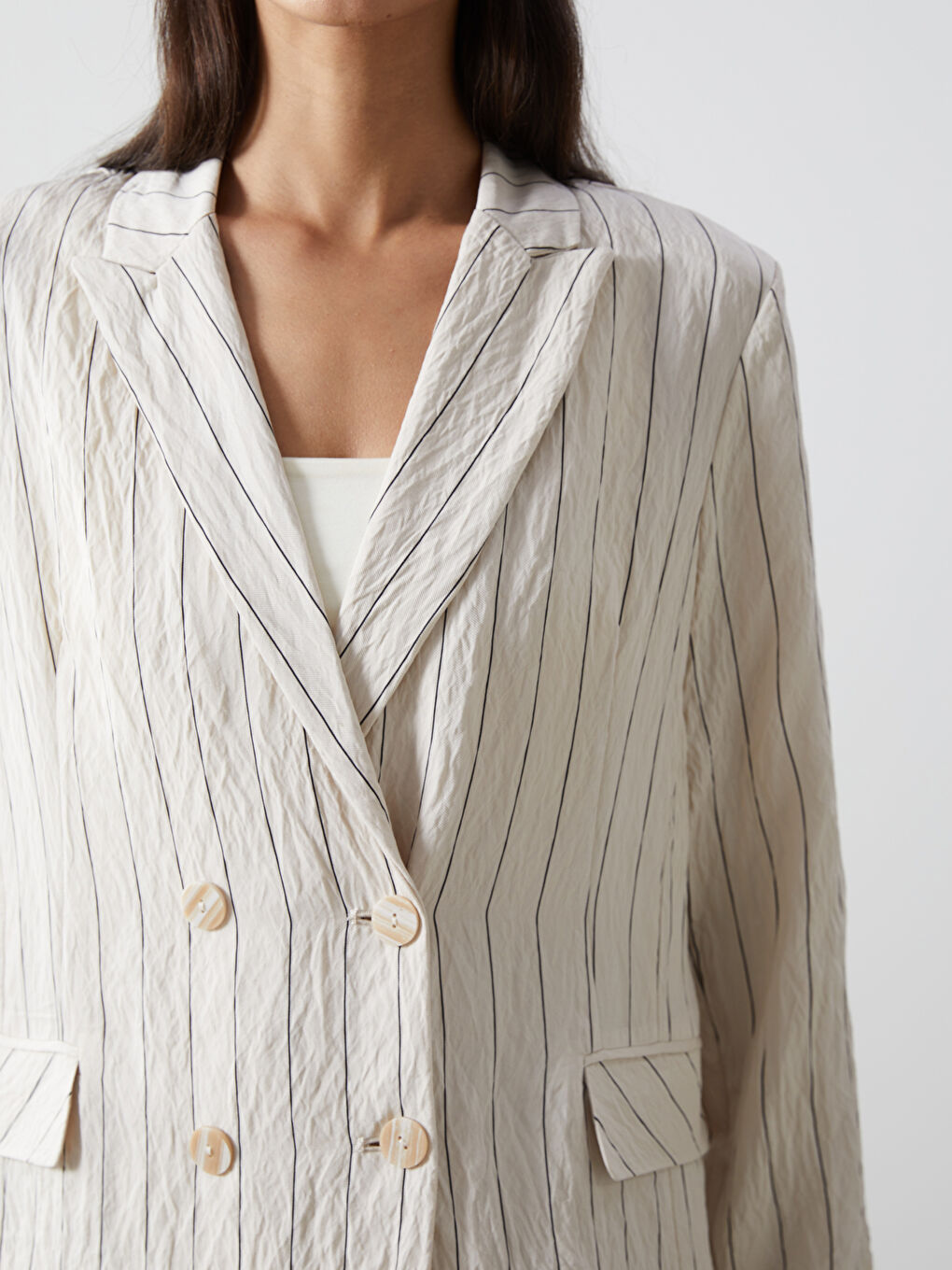 Striped Women's Blazer Jacket -S5DJ38Z8-ELZ