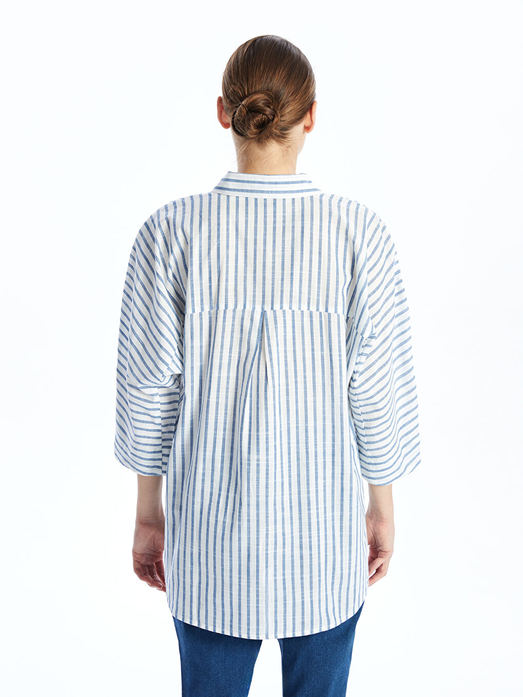 Loose Fit Striped Women's Shirt -S5DJ42Z8-LEN