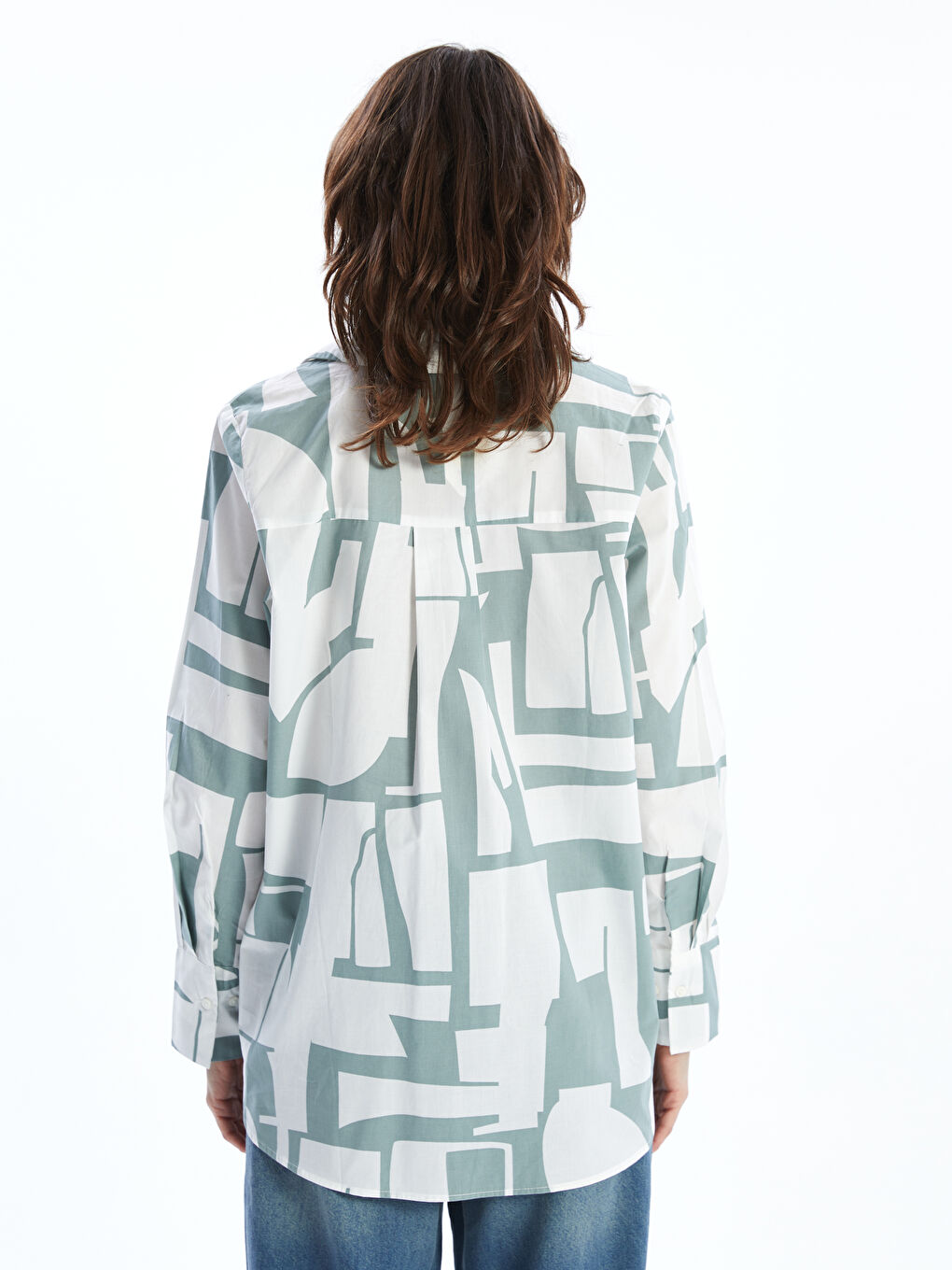 Patterned Poplin Women's Shirt -S5DJ46Z8-LRR