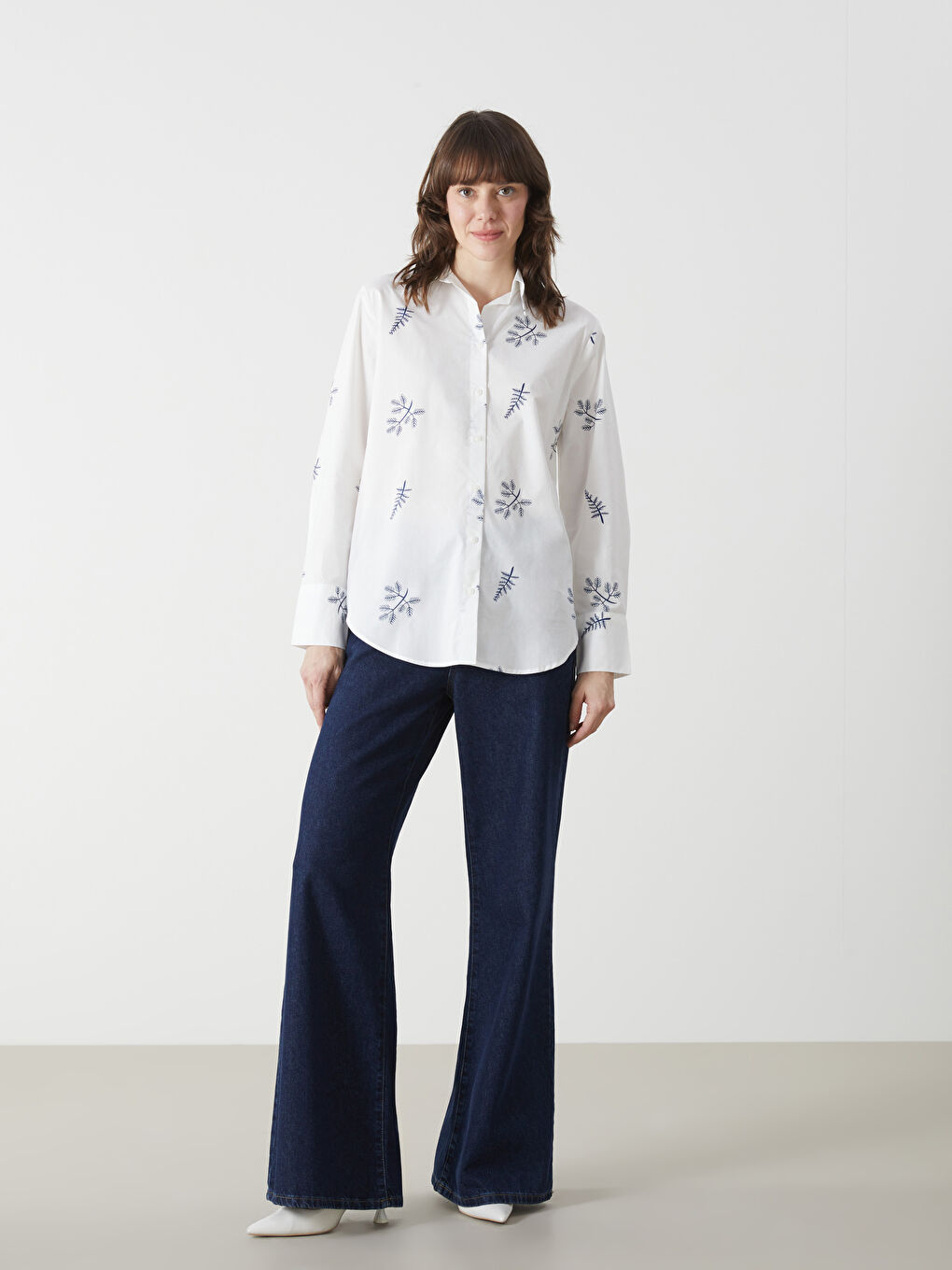 Floral Poplin Women's Shirt -S5DJ46Z8-LU7
