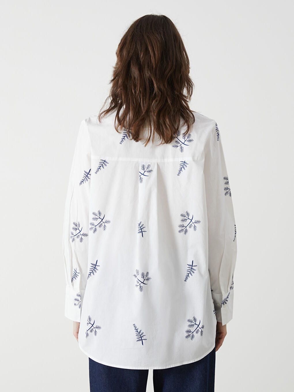 Floral Poplin Women's Shirt -S5DJ46Z8-LU7