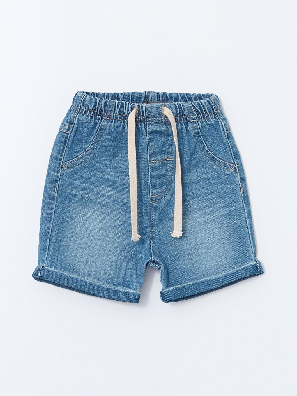 Short uni à taille élastiquée avec cordon pour garçons
