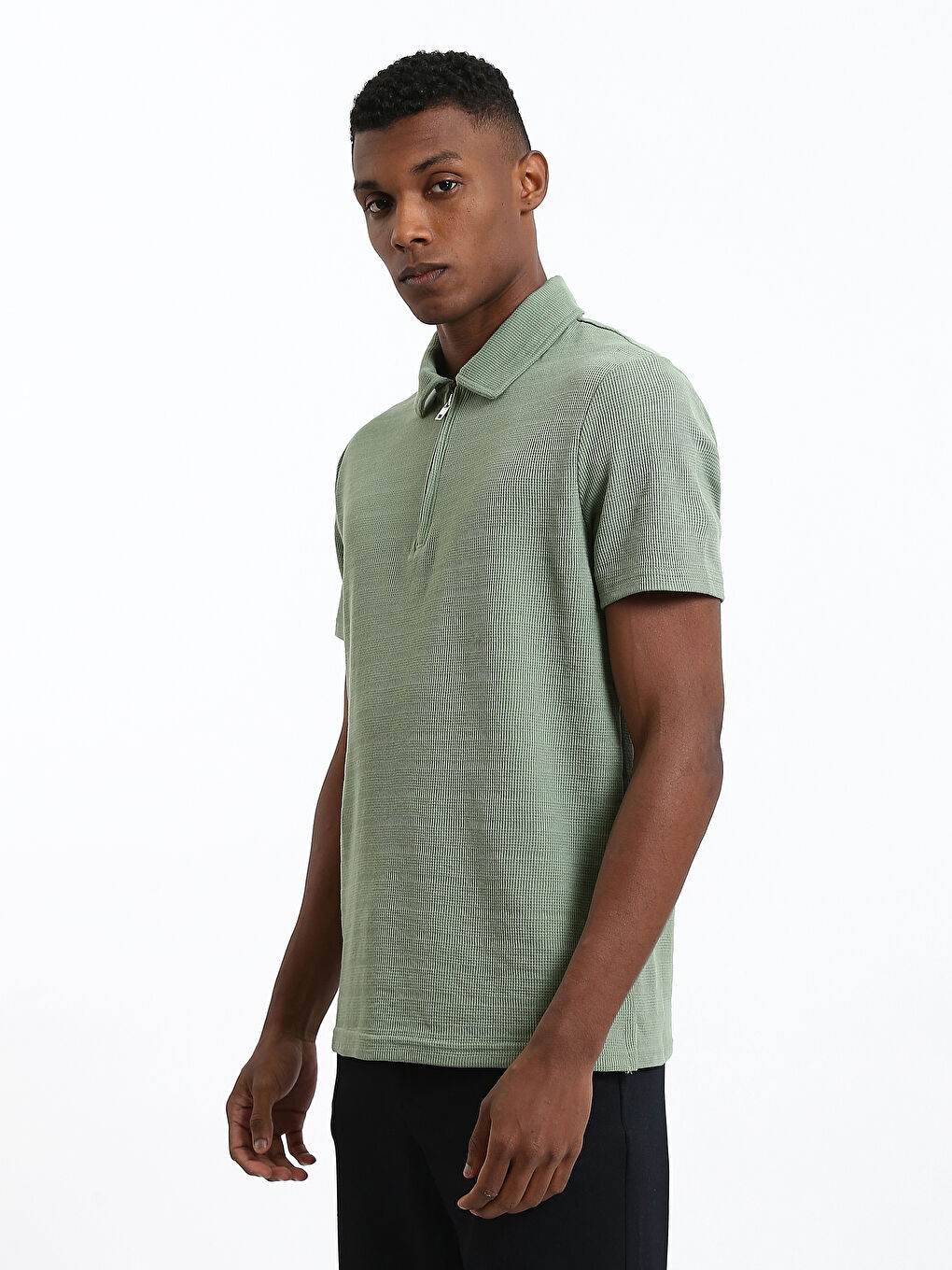 Polo Neck Short Sleeve Men's T-Shirt