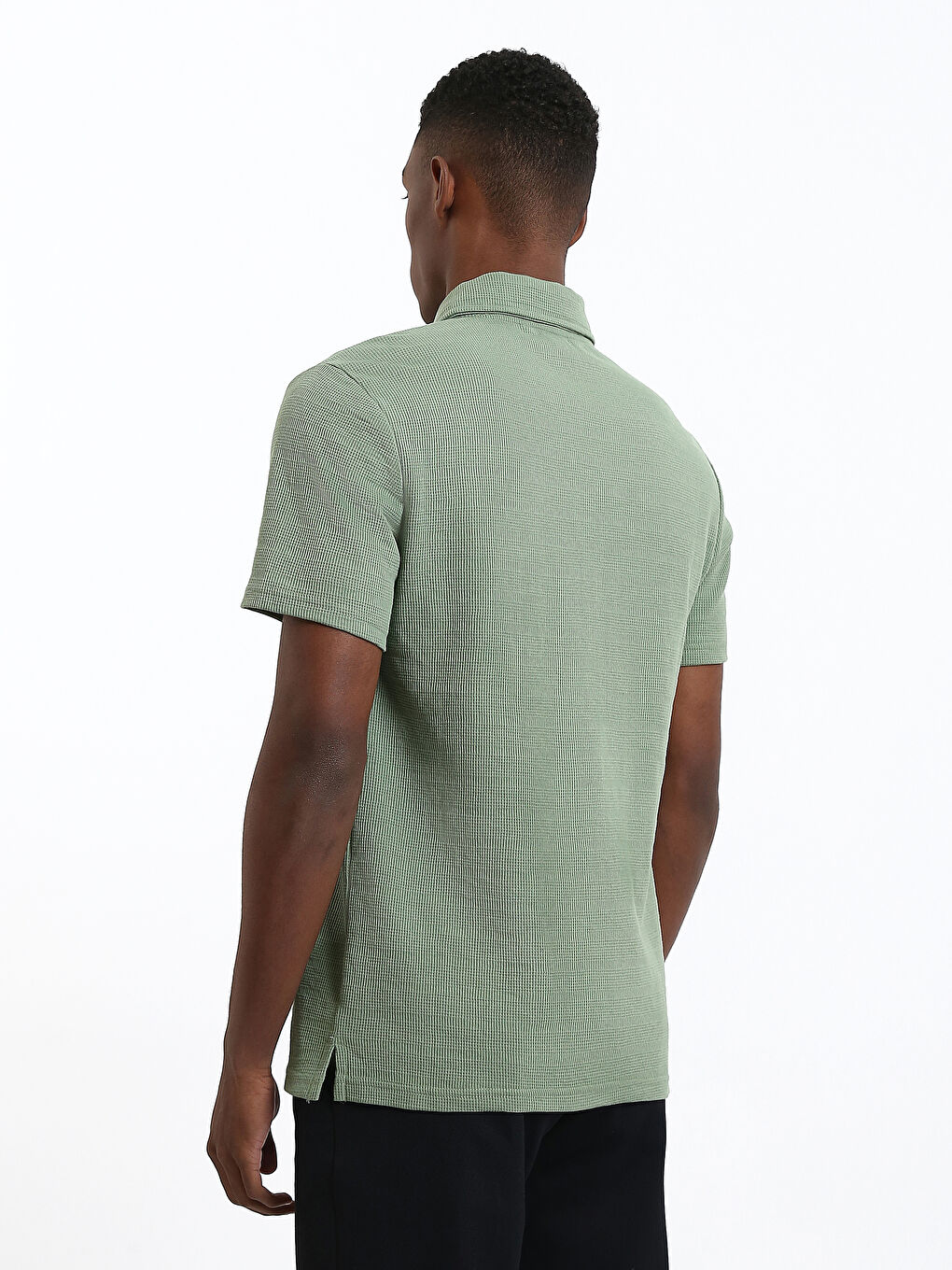 Polo Neck Short Sleeve Men's T-Shirt-4