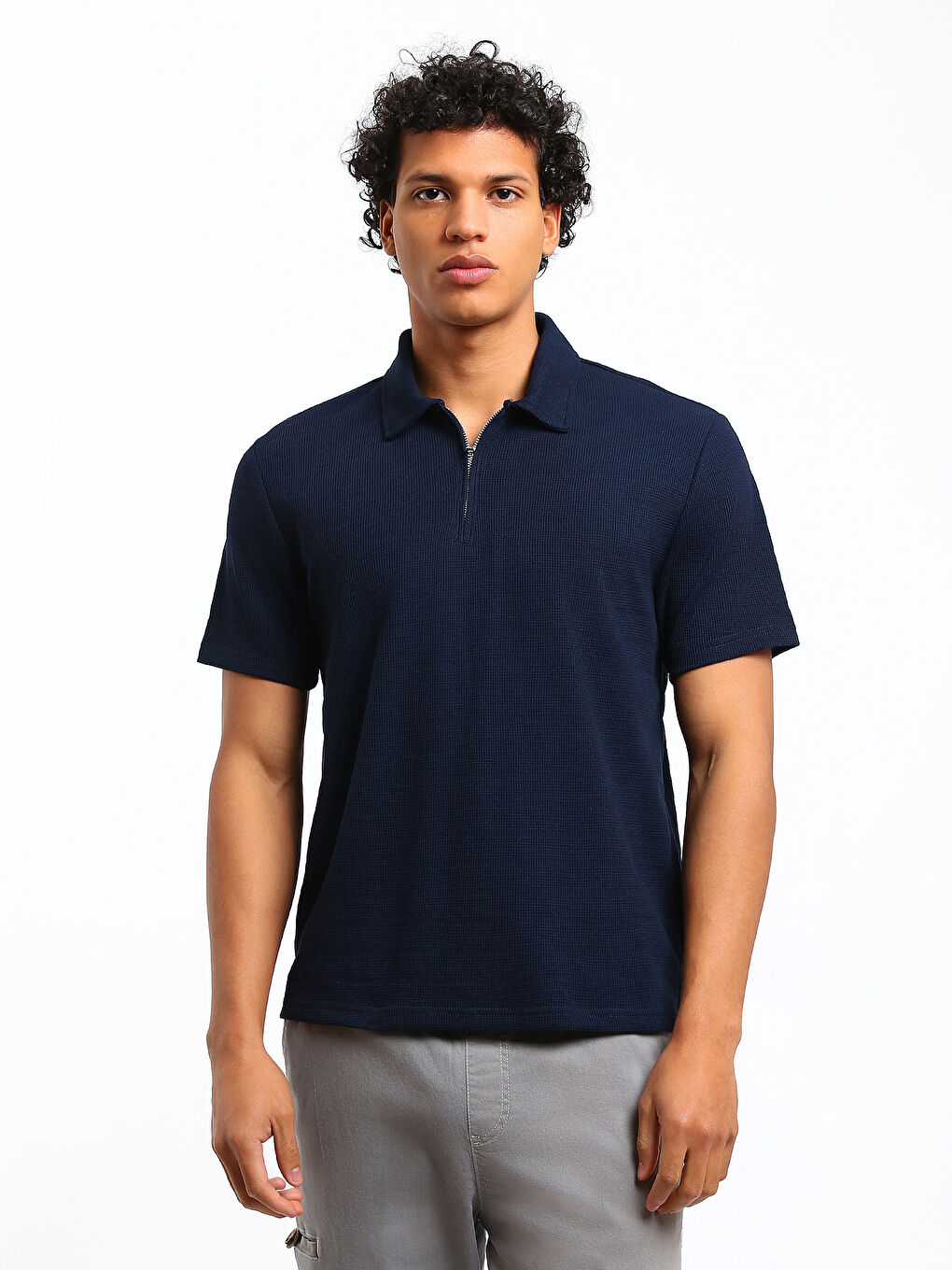 Polo Neck Short Sleeve Men's T-Shirt