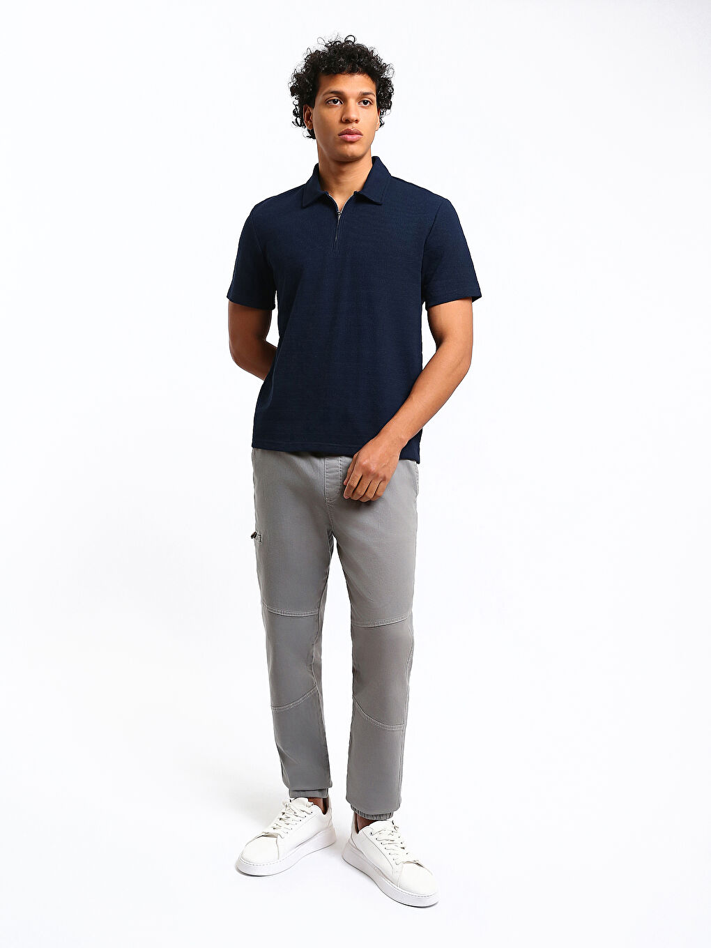 Polo Neck Short Sleeve Men's T-Shirt-1