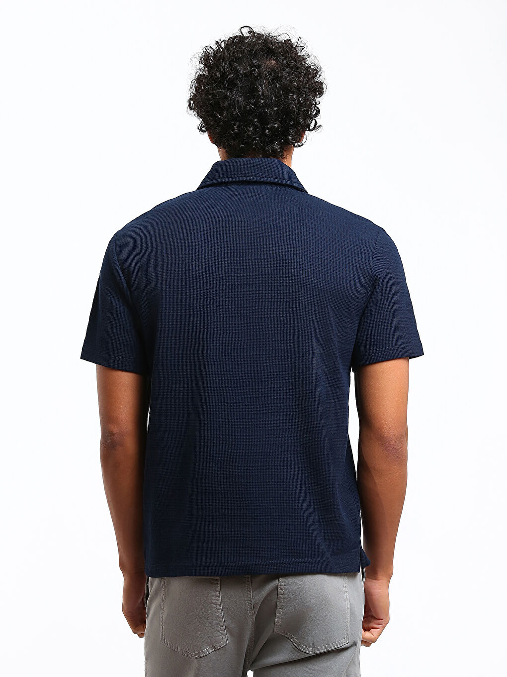 Polo Neck Short Sleeve Men's T-Shirt-4