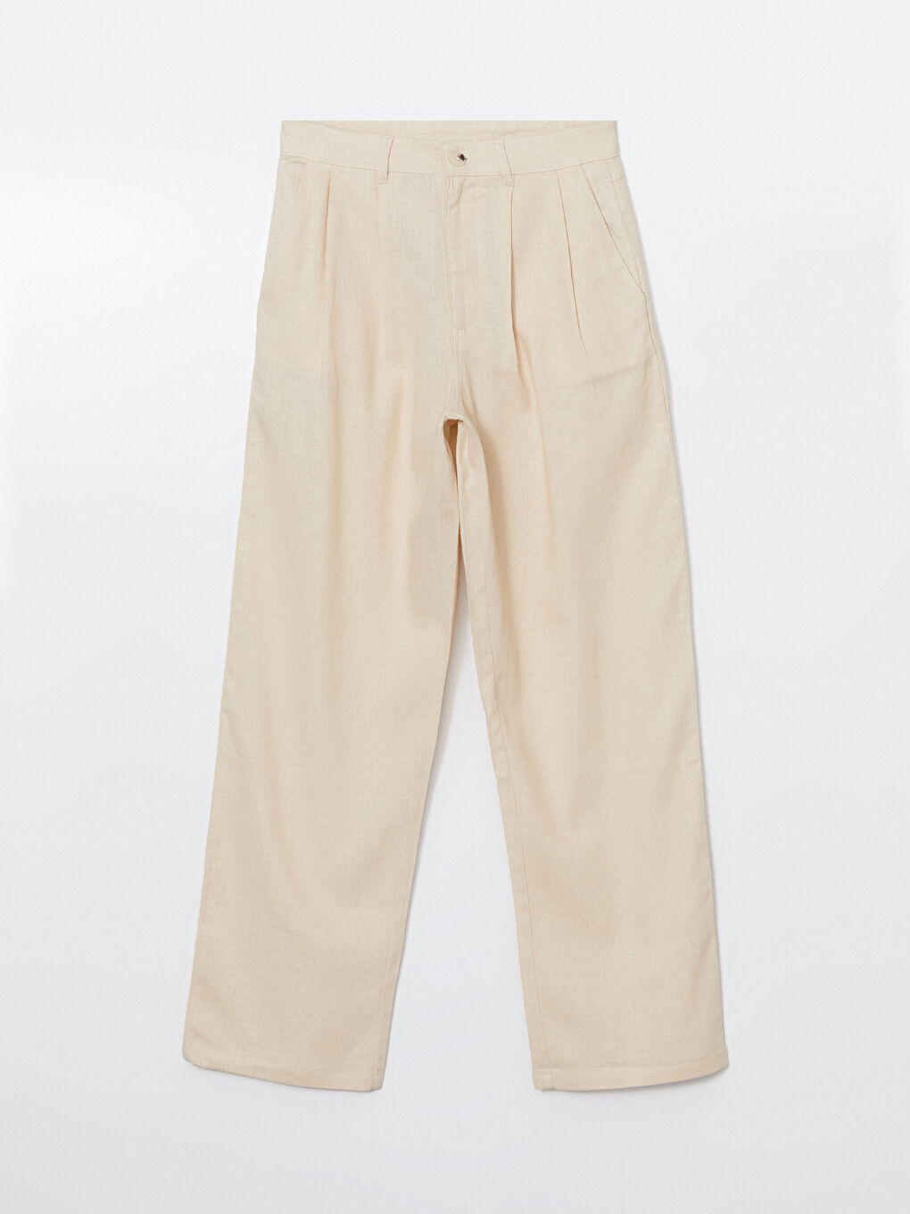 Široke pantalone za žene od mešavine lana -S5DK02Z8-VHM