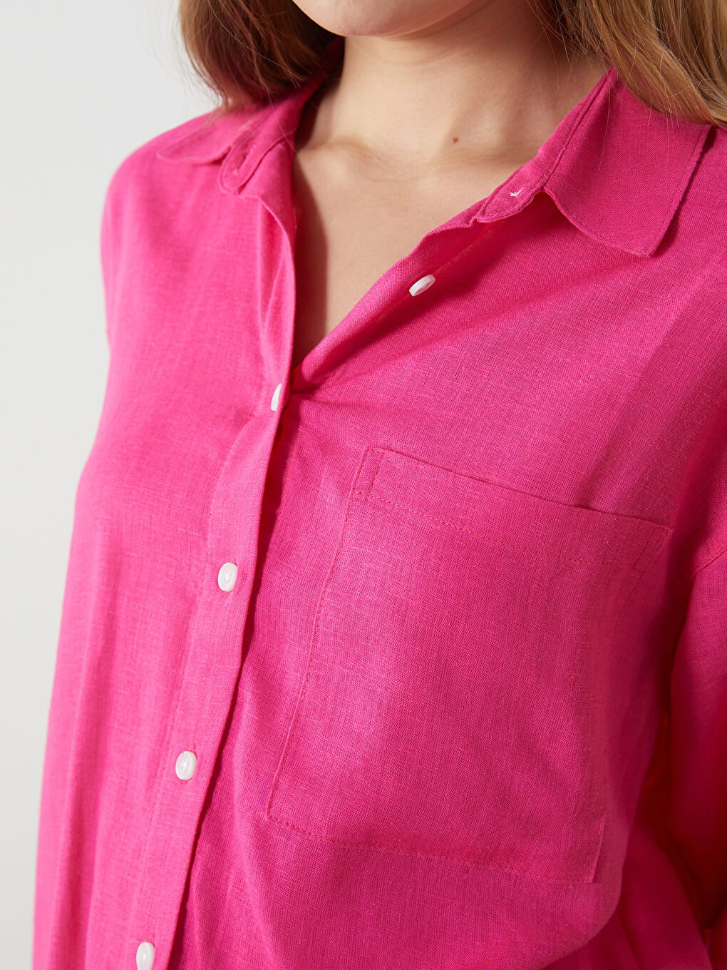 Linen Blend Women's Shirt -S5DK04Z8-DTZ
