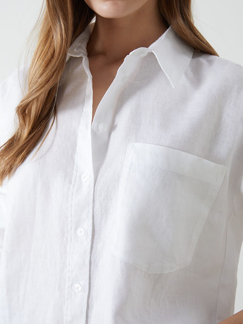 Oversize Linen Women's Shirt -S5DK06Z8-Q6K