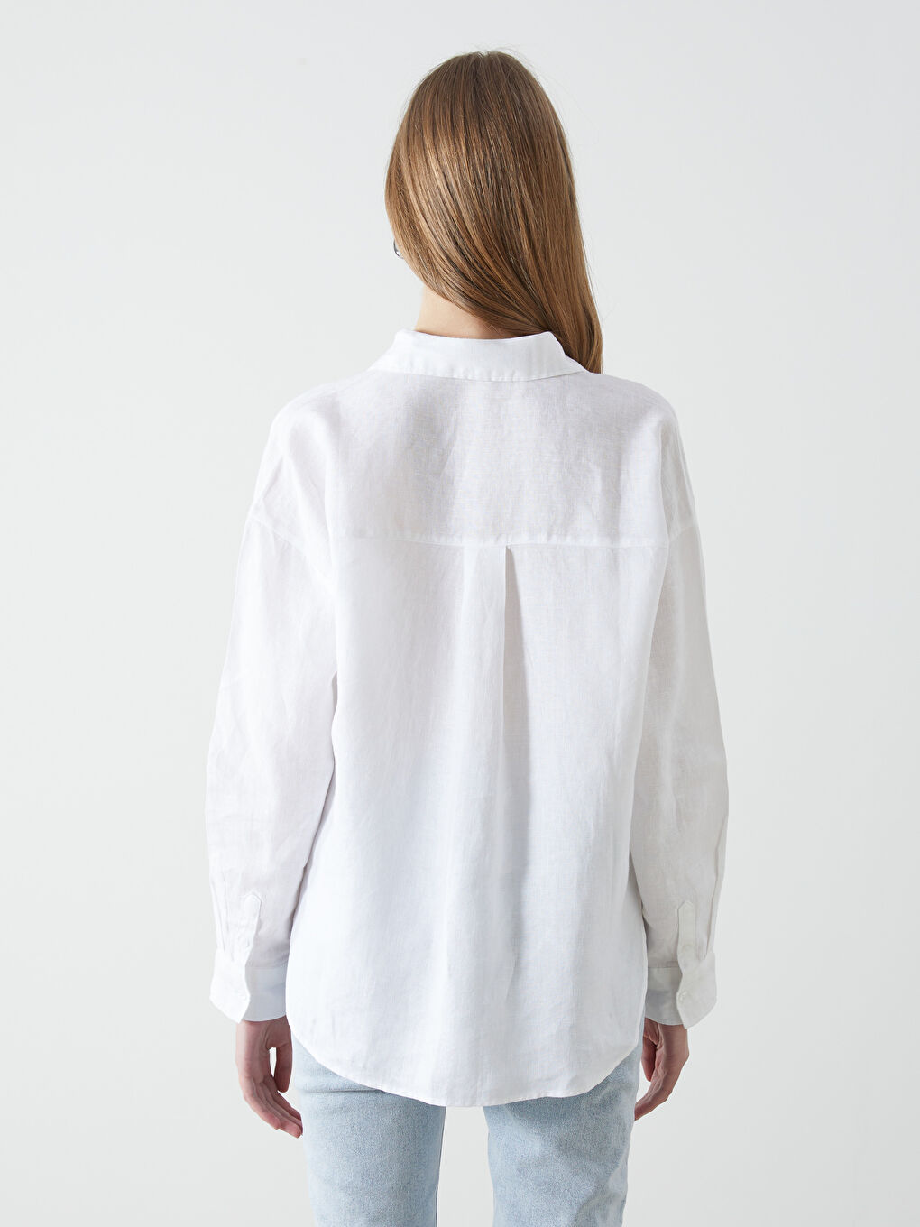 Oversize Linen Women's Shirt -S5DK06Z8-Q6K
