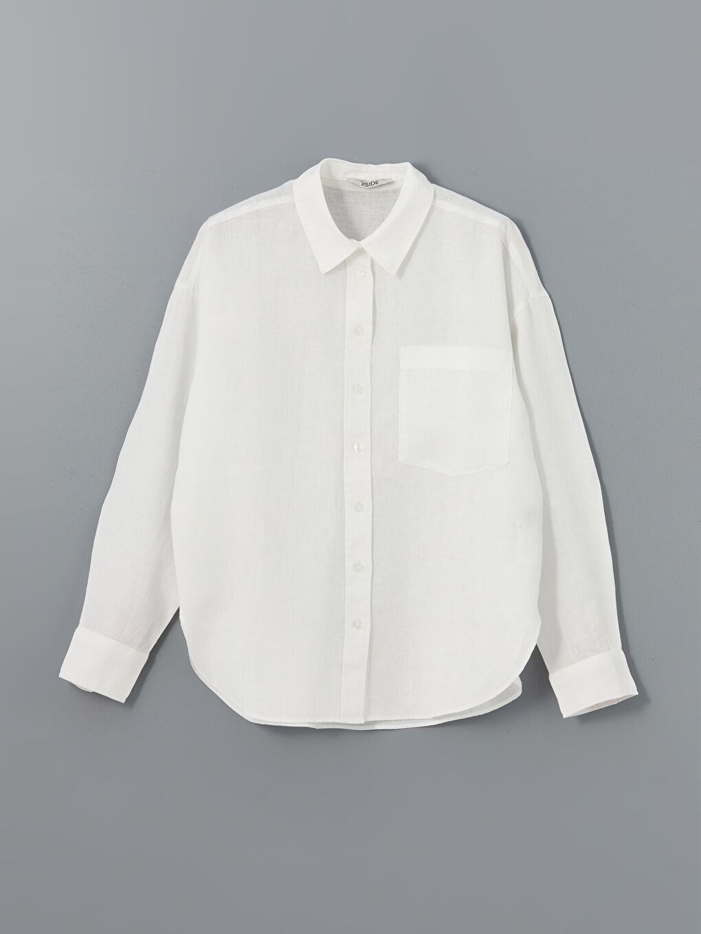 Oversize Linen Women's Shirt -S5DK06Z8-Q6K