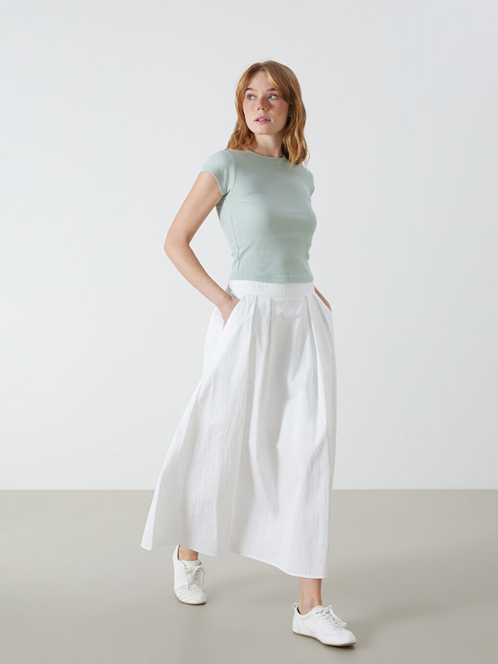 Elasticated Waist Women's Skirt -S5DK07Z8-J1F