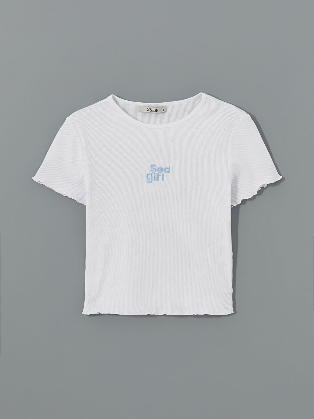 Crew Neck Embroidered Women's Crop Top -S5DK18Z8-Q6K
