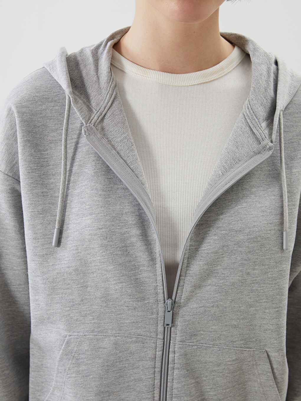 Hooded Oversize Women's Zipper Sweatshirt-2