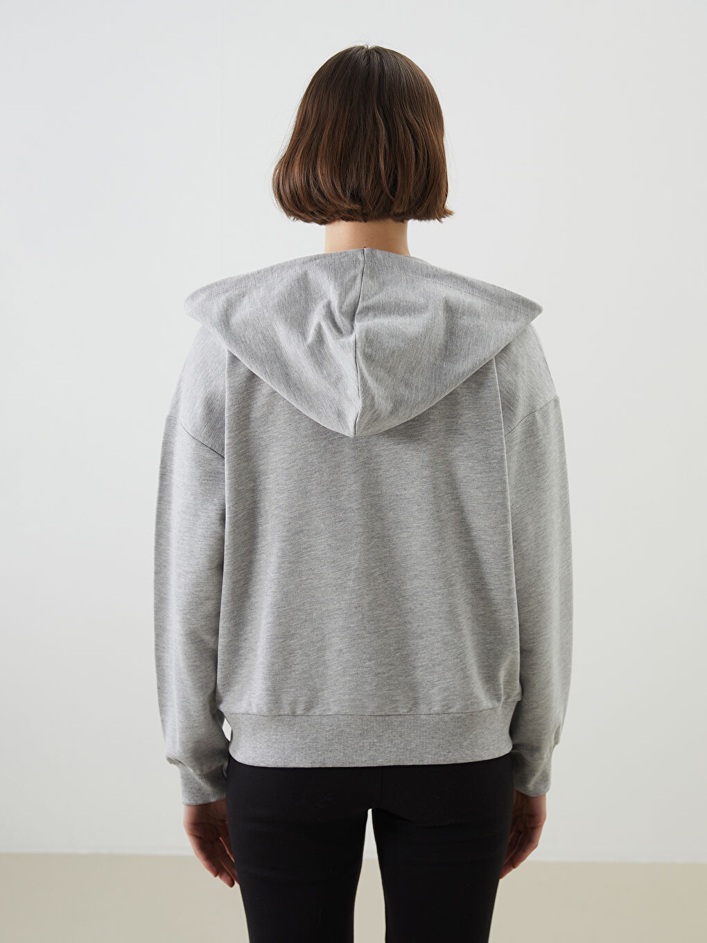 Hooded Oversize Women's Zipper Sweatshirt-3